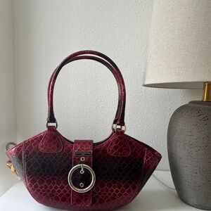 Vittorio Burgundy and Black Shoulder Bag